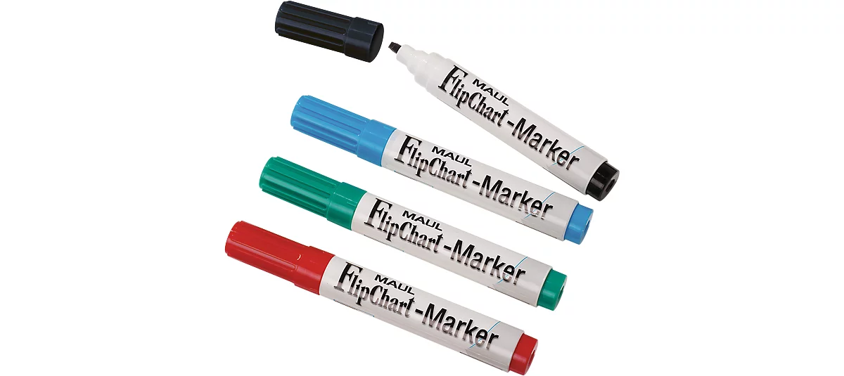 MAUL Flipchart-Marker Jumbo, farbsortiert, 4er-Set, Keilspitze