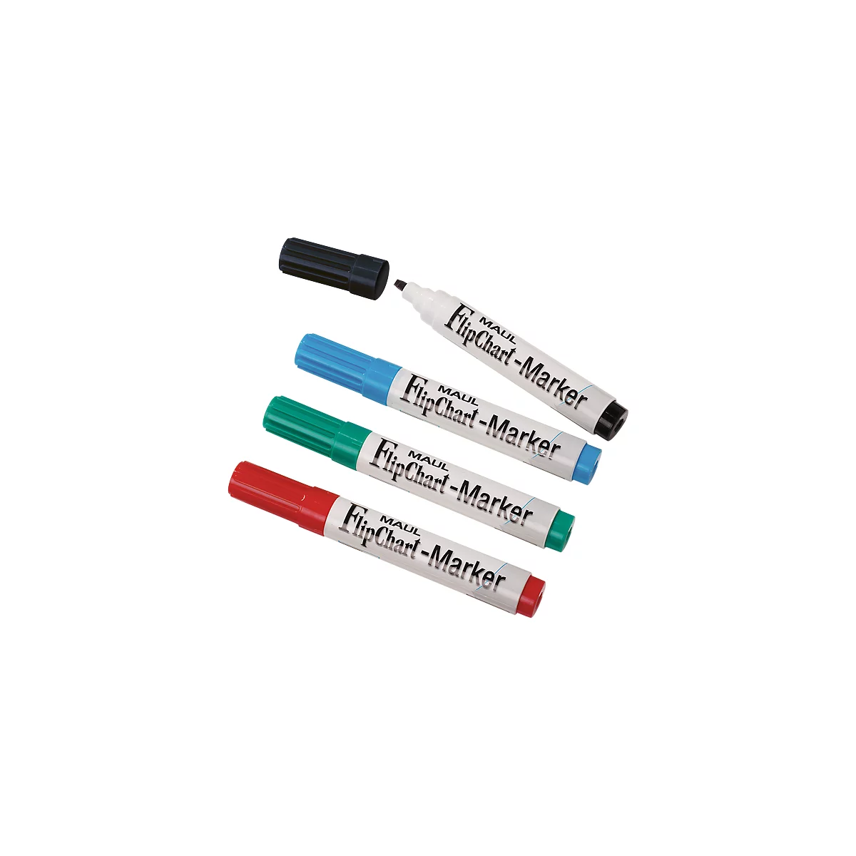 MAUL flipchartmarker Jumbo, diverse kleuren, set van 4, wigvormige punt