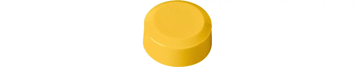 MAUL imanes redondos, plástico y metal, estructura fina, fuerza adhesiva 170 g, ø 15 x 7,5 mm, amarillo, 20 unid.