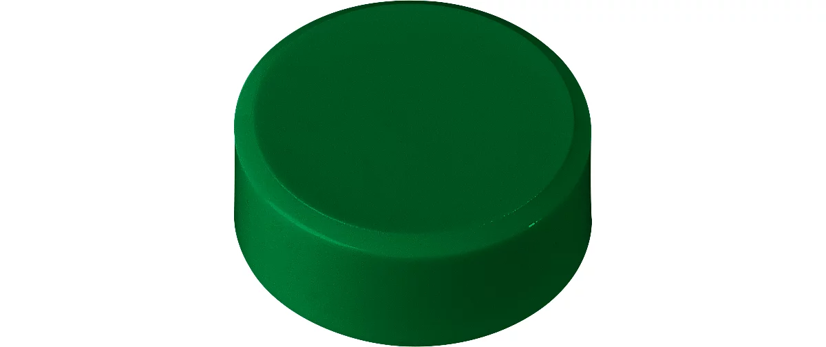 MAUL imanes redondos, plástico y metal, estructura fina, fuerza adhesiva 2 kg, ø 33 x 14 mm, verde, 20 unid.