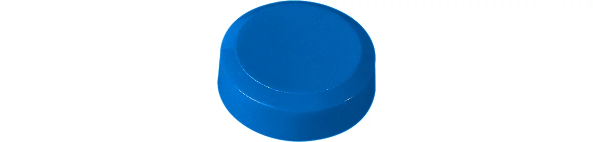 MAUL imanes redondos, plástico y metal, estructura fina, fuerza adhesiva 300 g, ø 20 x 7,5 mm, azul, 20 unid.