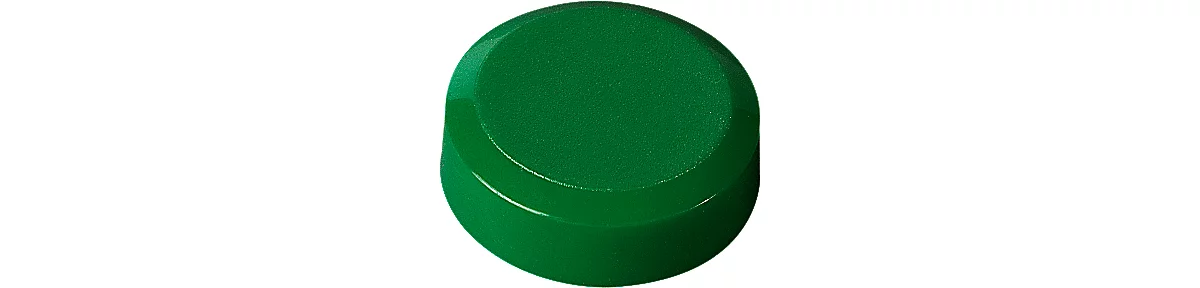MAUL imanes redondos, plástico y metal, estructura fina, fuerza adhesiva 300 g, ø 20 x 7,5 mm, verde, 20 unid.