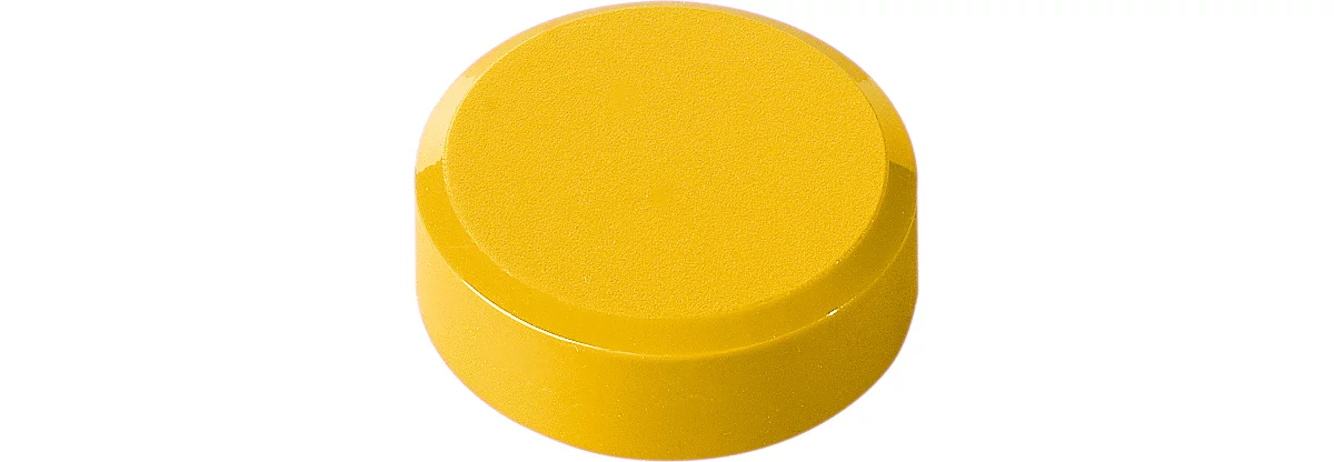 MAUL imanes redondos, plástico y metal, estructura fina, fuerza adhesiva 600 g, ø 29 x 11 mm, amarillo, 20 unid.