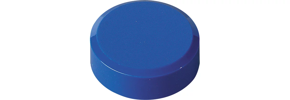 MAUL imanes redondos, plástico y metal, estructura fina, fuerza adhesiva 600 g, ø 29 x 11 mm, azul, 20 unid.