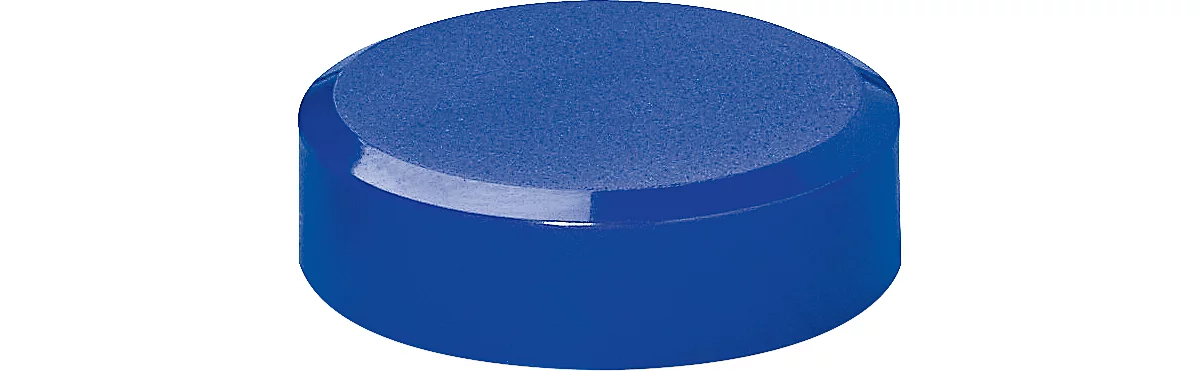 MAUL imanes redondos, plástico y metal, estructura fina, fuerza adhesiva 600 g, ø 29 x 11 mm, azul, 20 unid.