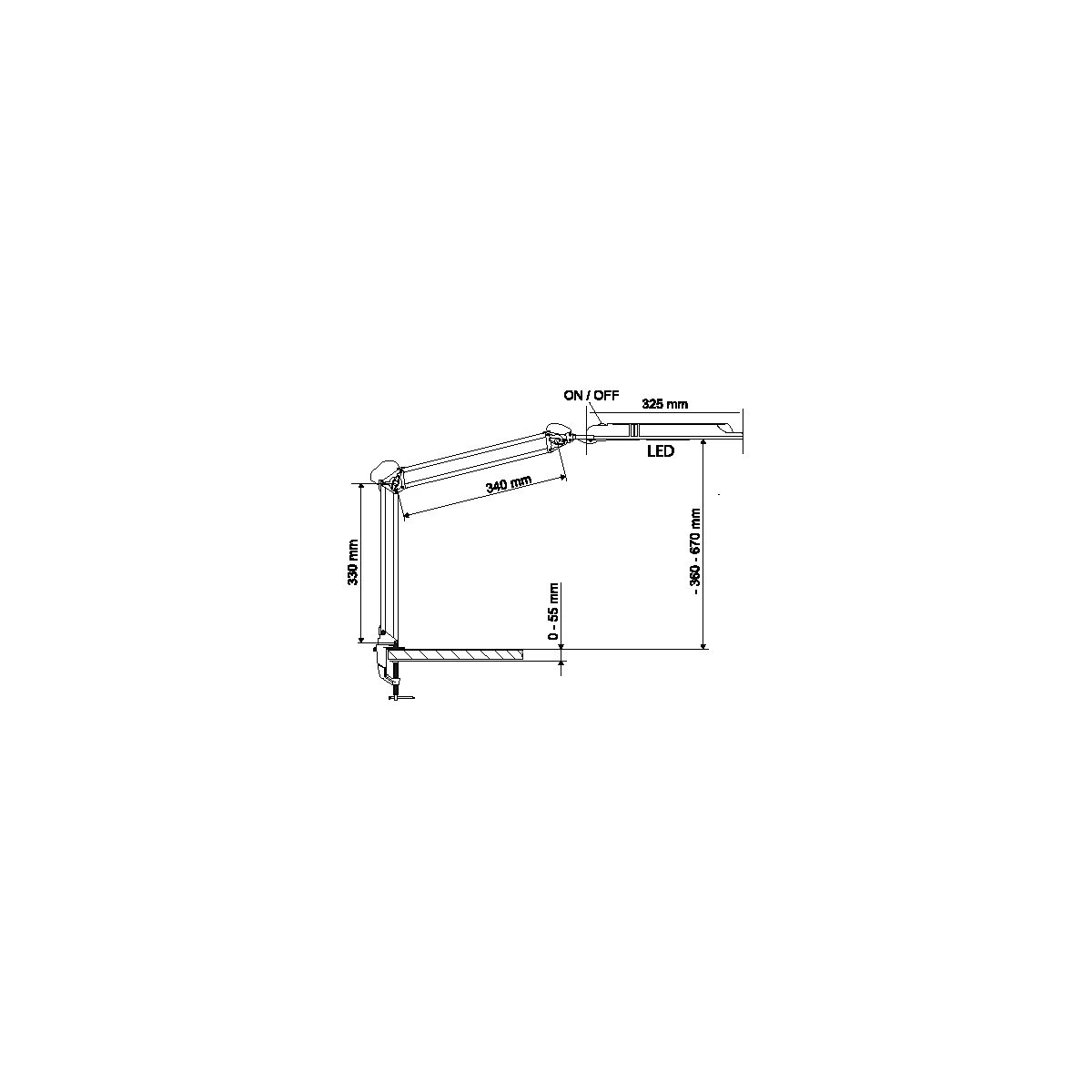 MAUL ledbureaulamp Atlantic, tafelklem, wit