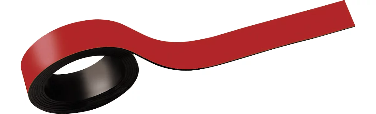 MAUL magneetbanden, beschrijfbaar, 2 stuks, L 1000 x B 20 mm, rood