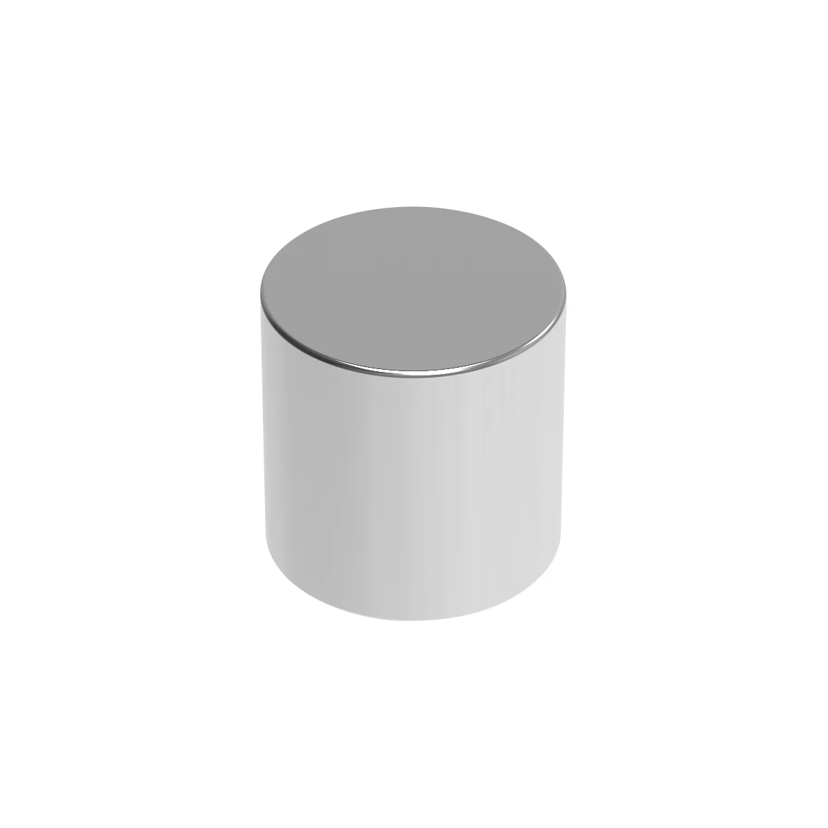 Cylindrical white body with a shiny, silver-colored lid.