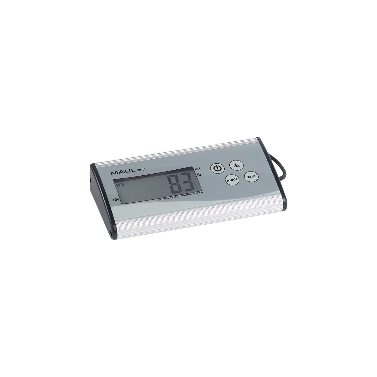 MAUL Paketwaage MAULcargo, bis 120 kg, separates Bedienpult, Batteriebetrieb, Ein-Tasten-Bedienung, Abschaltautomatik