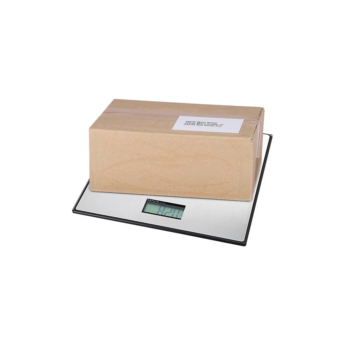 MAUL pakketweegschaal MAULglobal, tot 50 kg, roestvrijstalen steun, automatische uitschakeling, LCD-display, batterijvoeding