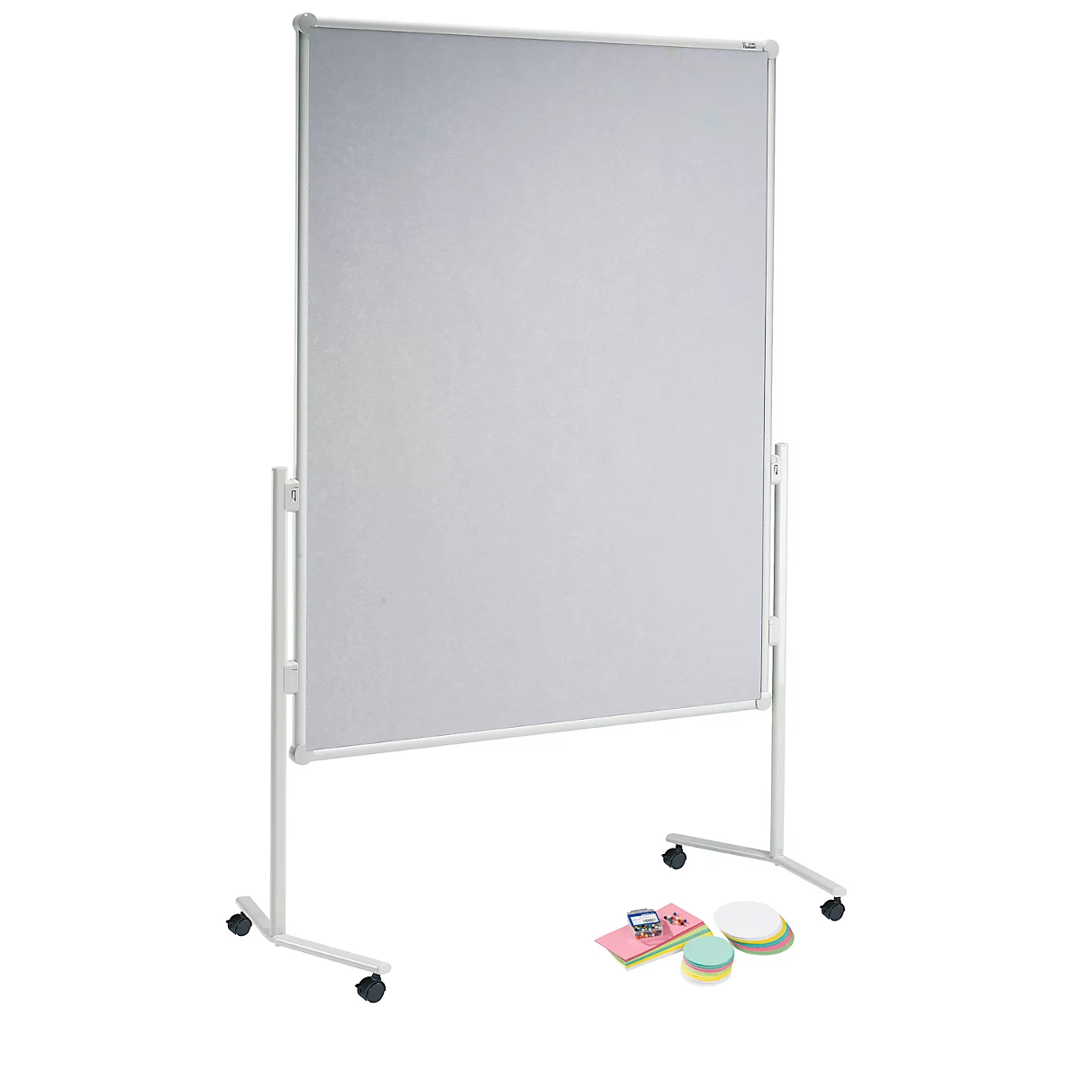 MAUL presentatiebord Pro, wit met papiercoating + set presentatiekaarten met 360 kaarten en 200 pennaalden