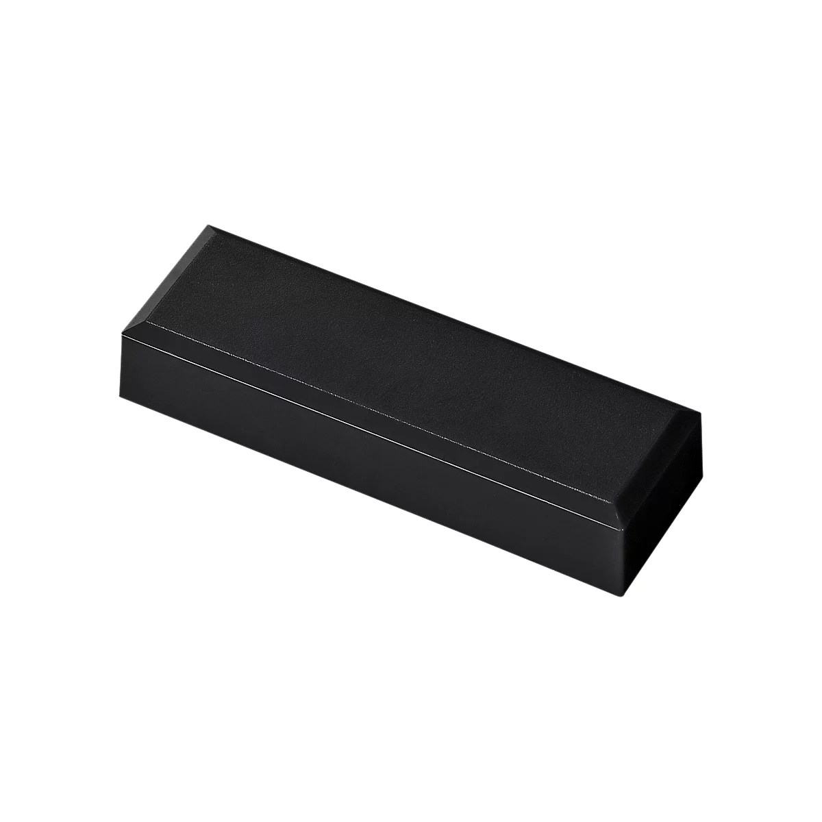 Rectangular black post with beveled edges, shown at an angle.