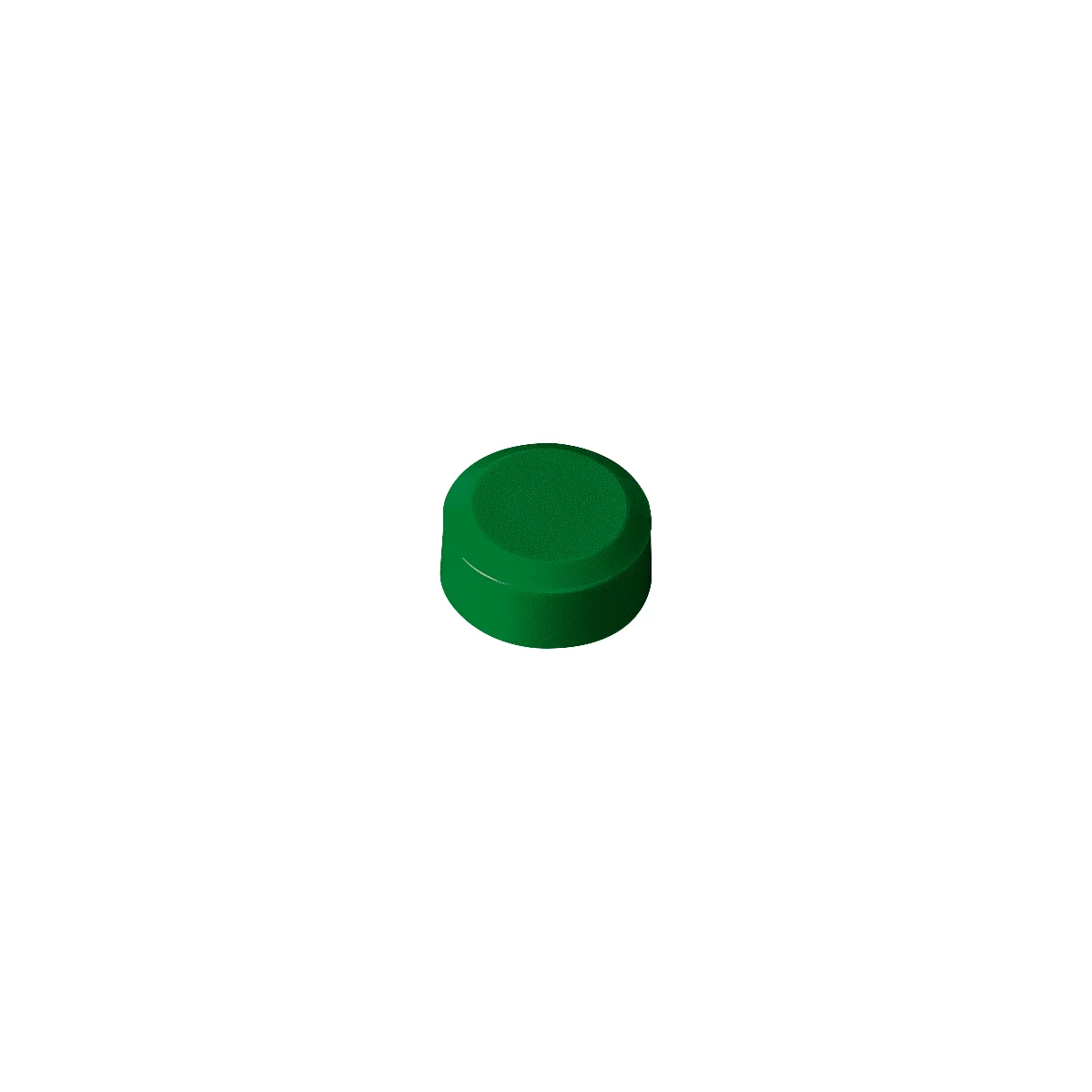 Round, green cap with a raised center section.