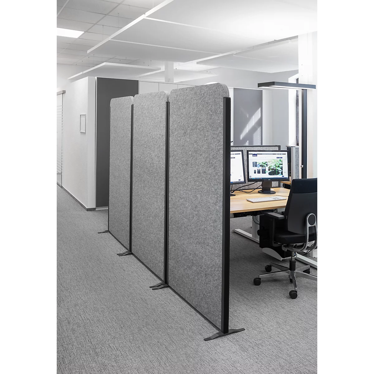 MAUL Stellwandsystem MAULcocoon Akustik, B 1000 x H 1800 mm, dunkelgraue Oberfläche, anthrazit