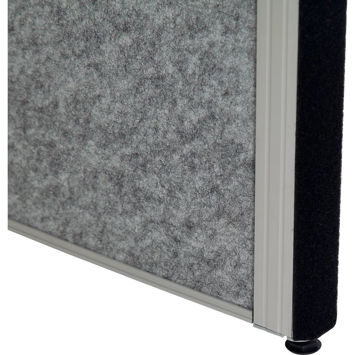 MAUL Stellwandsystem MAULconnecto, 2 x Akustikvlies dunkel, 1 x Whiteboard, Klettverbindung, Standfuß, H 1800 x B 1000 mm, silber