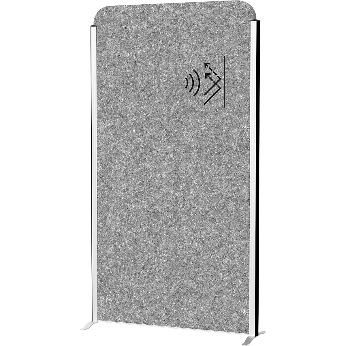 MAUL Système de cloisons MAULcocoon Acoustique, L 1000 x H 1800 mm, surface gris foncé, argenté
