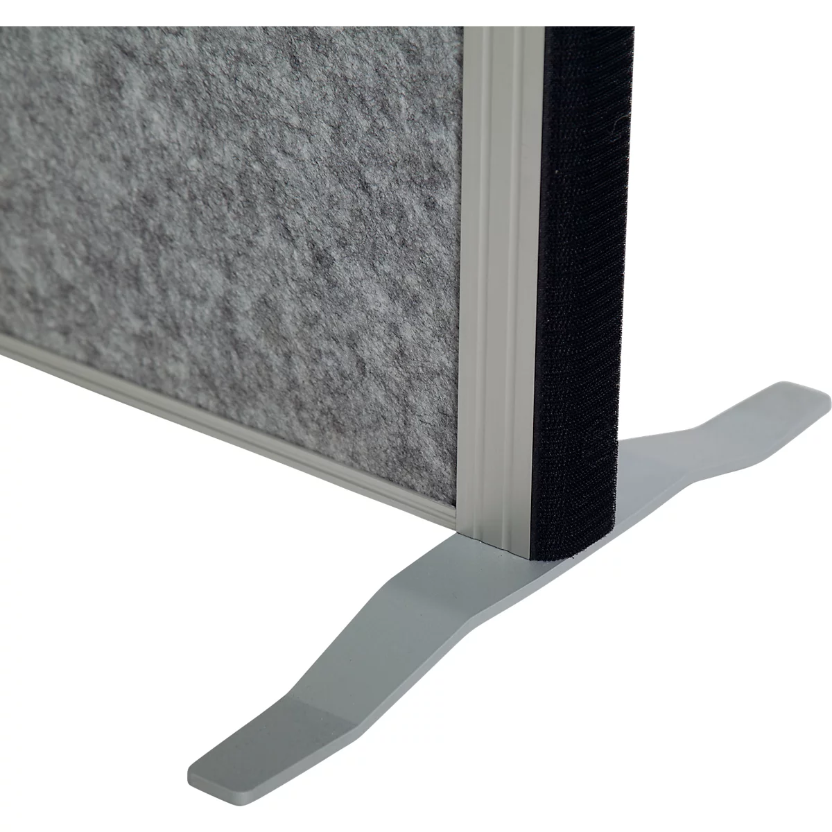 MAUL Système de cloisons MAULconnecto, 2 x voile acoustique foncé, 1 x tableau blanc, fixation velcro, pied, H 1800 x L 1000 mm, argenté