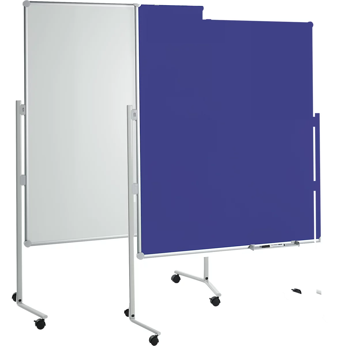 MAUL Tableau d'animation Pro, L 1200 x H 1500 mm, tableau blanc/textile, bleu