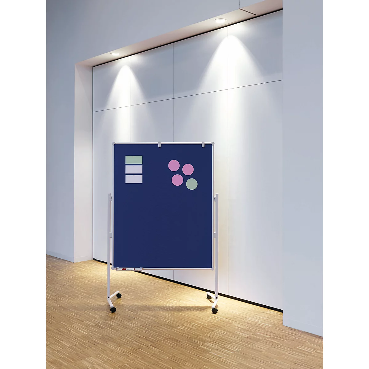 MAUL Tableau de conférence Pro, L 1200 x H 1500 mm, textile/textile, bleu
