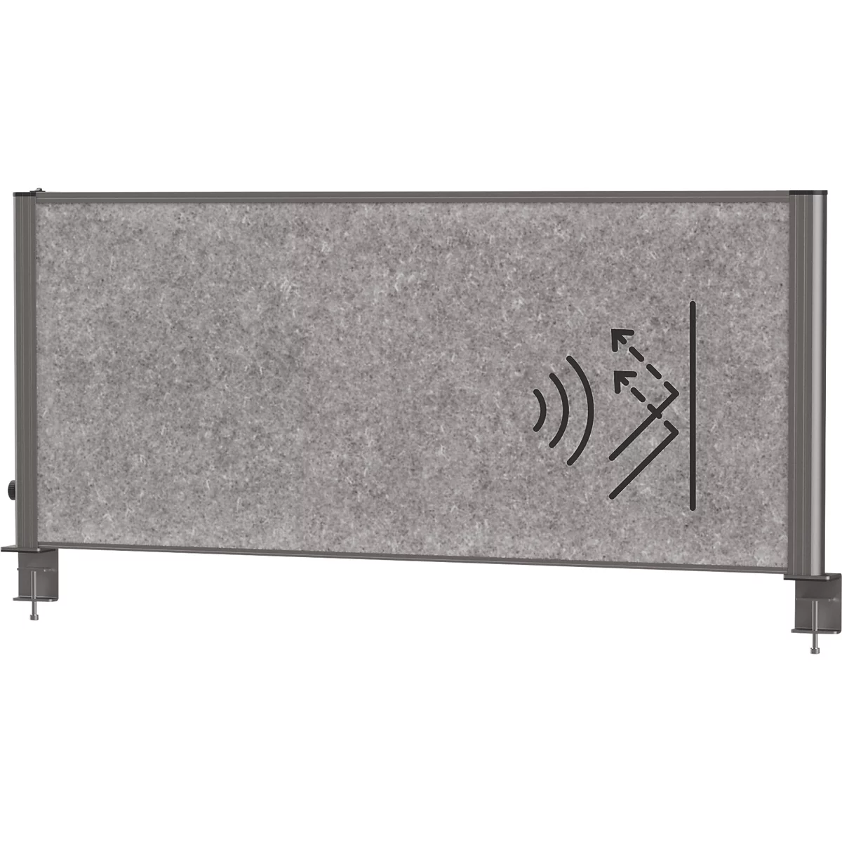 MAUL Tisch-Trennwand MAULconnecto Uplight, LED-Beleuchtung, 1200 x 500 mm, anthrazit