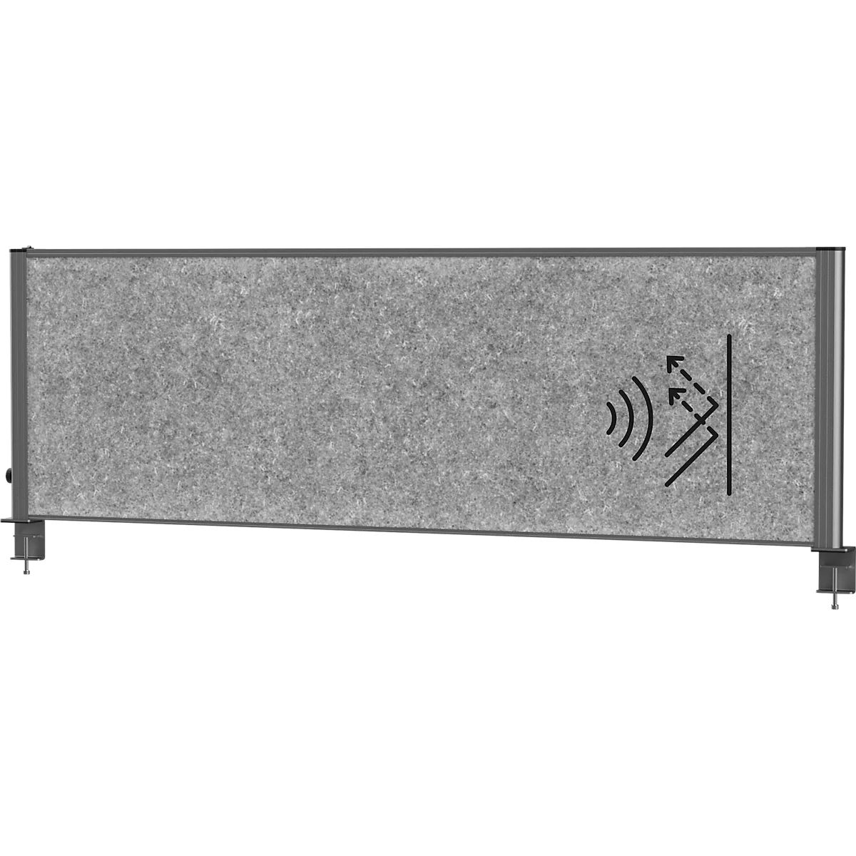 MAUL Tisch-Trennwand MAULconnecto Uplight, LED-Beleuchtung, 1600 x 500 mm, anthrazit
