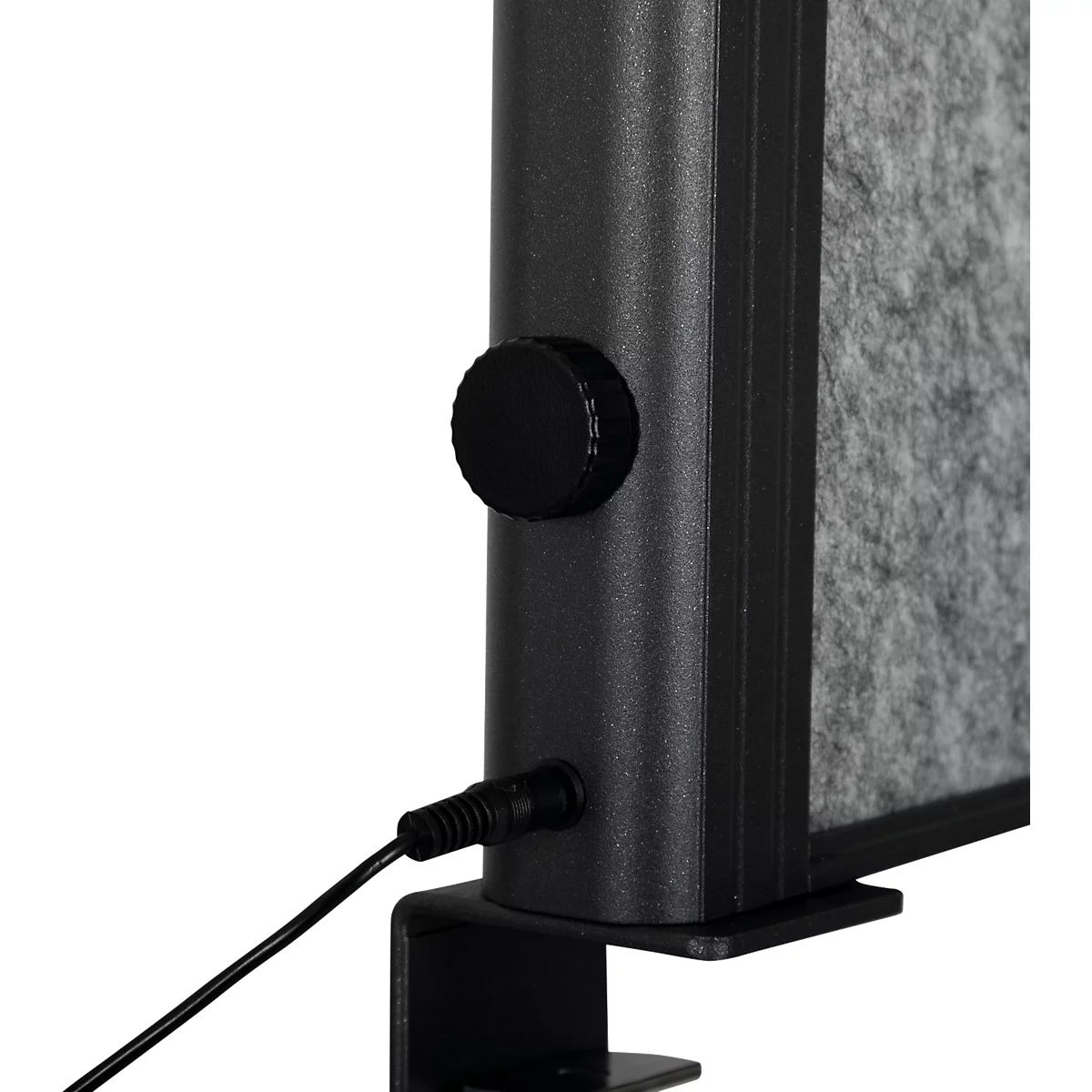 MAUL Tisch-Trennwand MAULconnecto Uplight, LED-Beleuchtung, 1600 x 500 mm, anthrazit