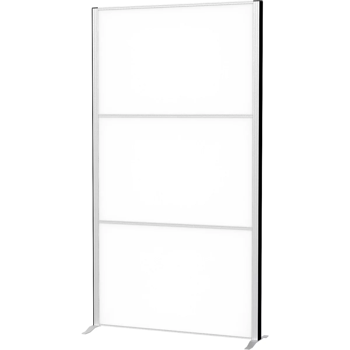 MAUL verplaatsbaar wandsysteem MAULconnecto, 3 whiteboard insteekmodules, klittenband, H 1800 x B 1000 mm, zilver