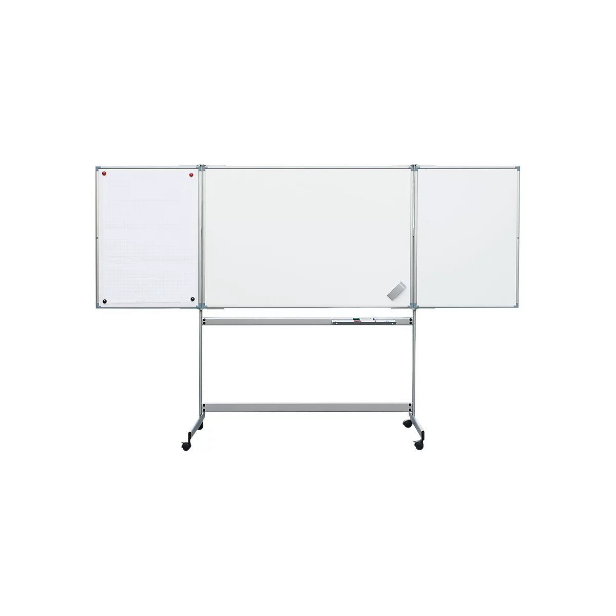 MAUL whiteboard inklapbaar, 2 vleugels, mobiel, 1500 x 1000 mm