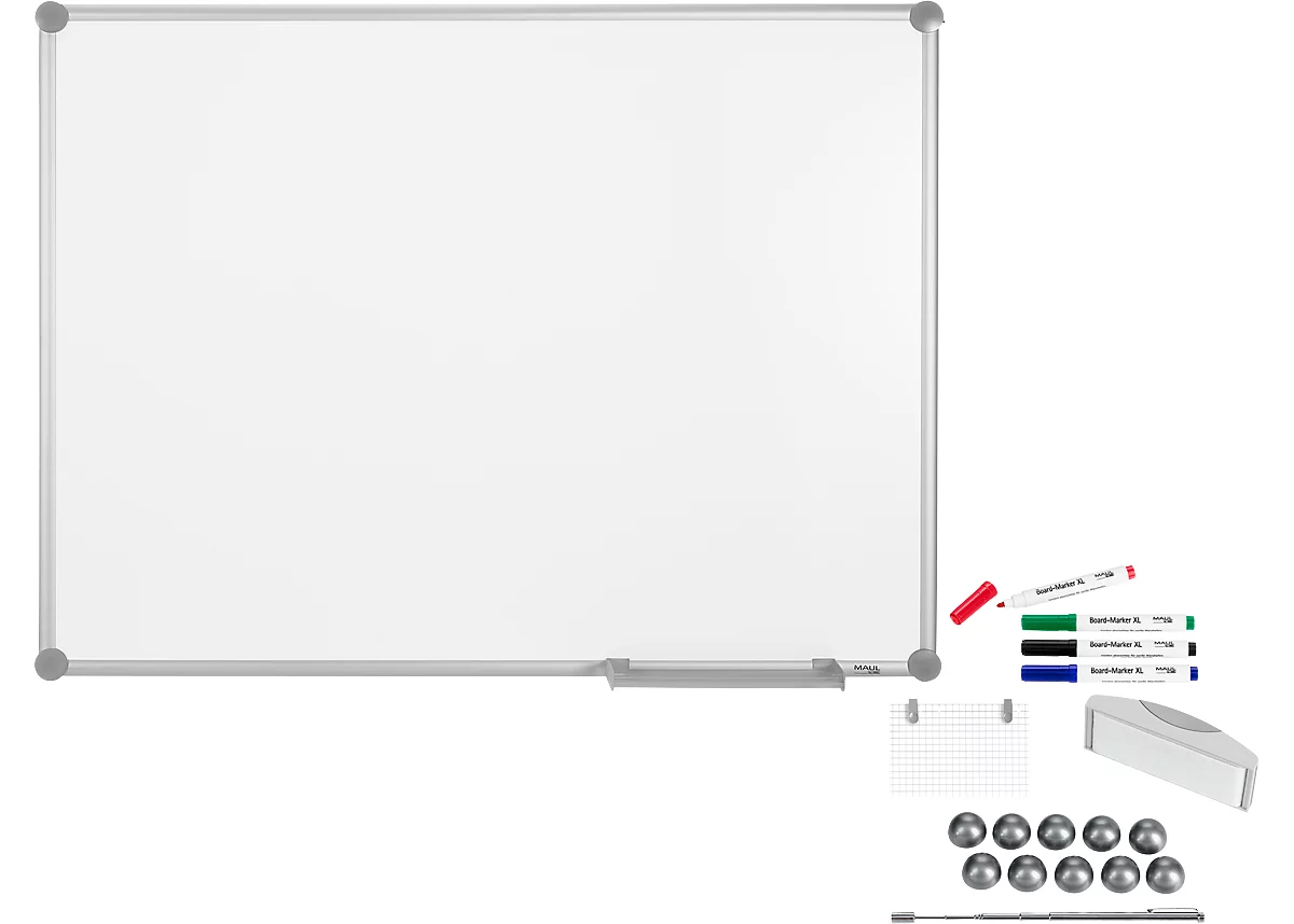 MAUL Whiteboard Premium 2000 SET, plata, esmaltado, 2400 x 1200 mm