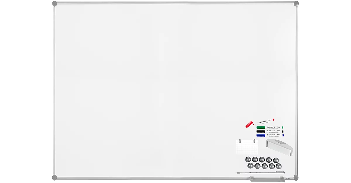 MAUL Whiteboard Premium 2000 SET, plateado, plastificado, 1500 x 1000 mm