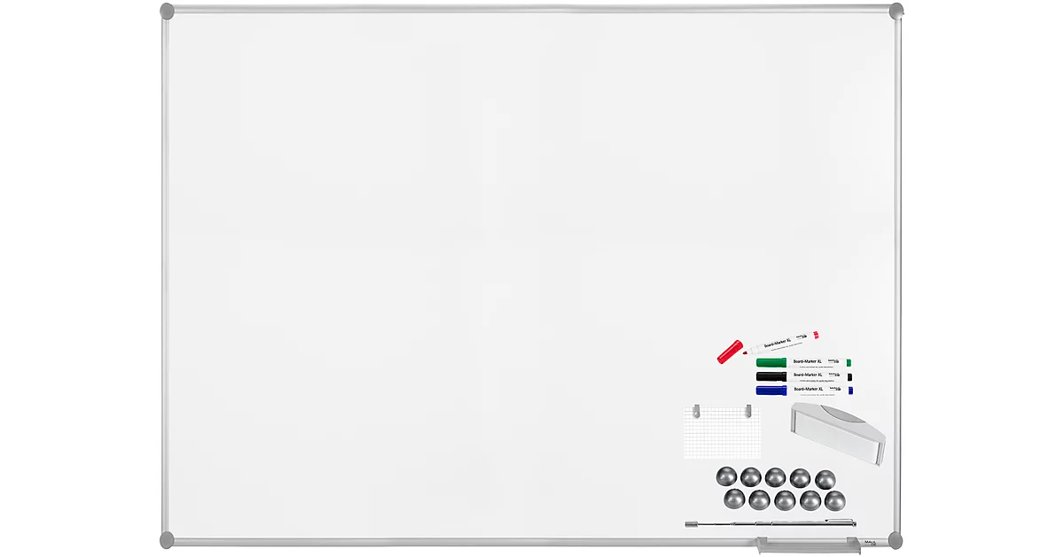 MAUL Whiteboard Premium 2000 SET, silber, emailliert, 1000 x 1500 mm