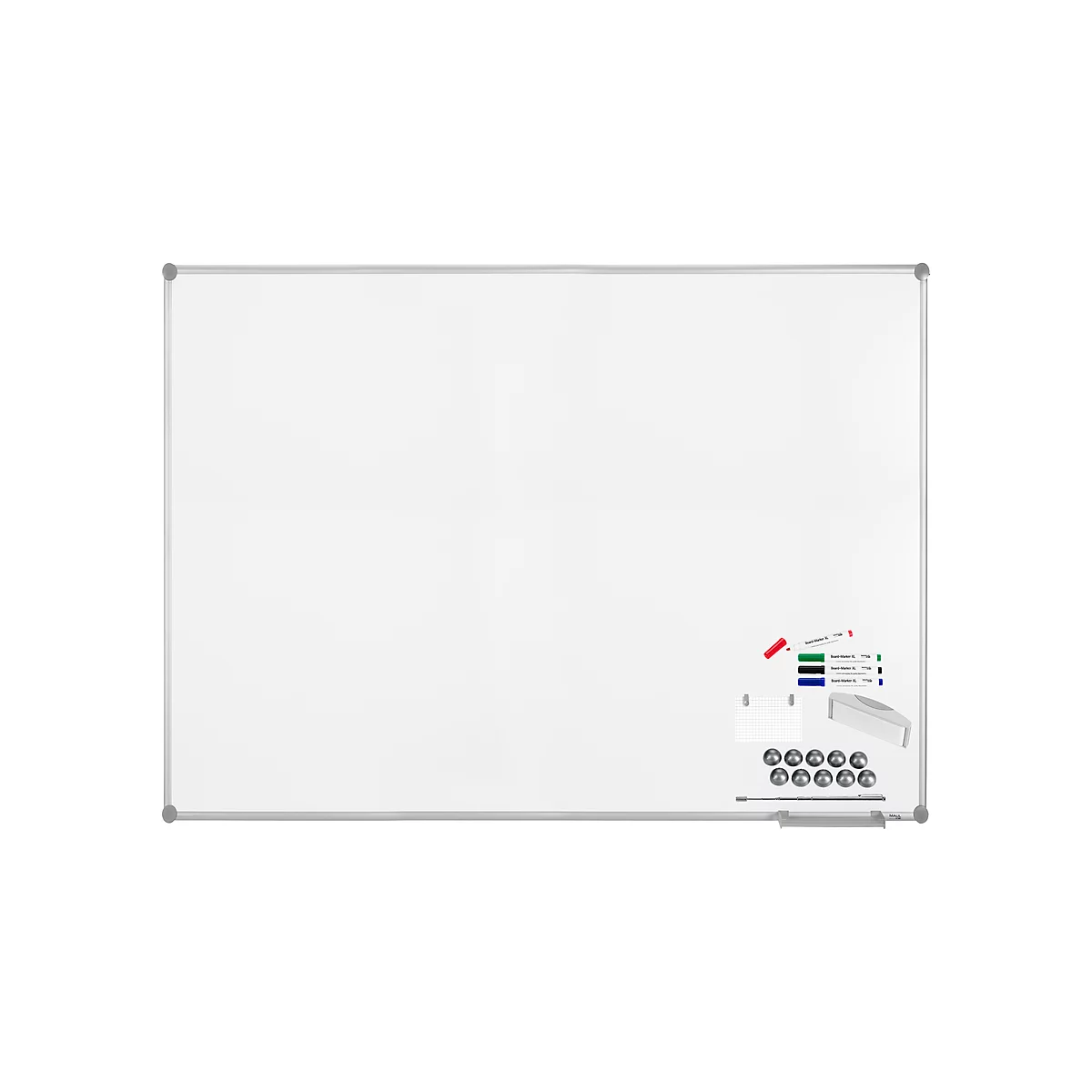 MAUL Whiteboard Premium 2000 SET, silber, kunststoffbeschichtet, 1500 x 1000 mm