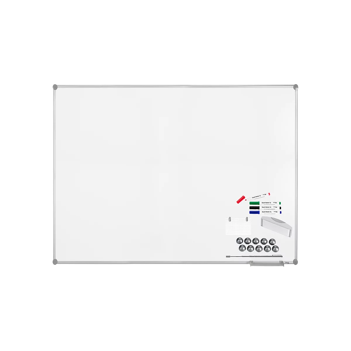 MAUL whiteboard Premium 2000 SET, zilver, geëmailleerd, 1000 x 1500 mm