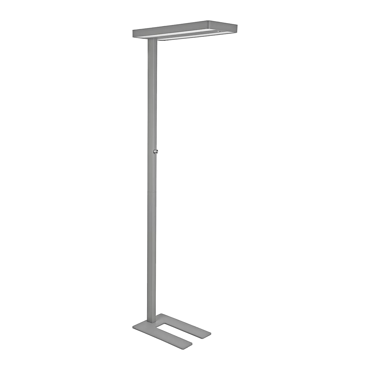 MAULjuvis LED vloerlamp, dimbaar, bewegings- en daglichtsensor, blank aluminium RAL 9006