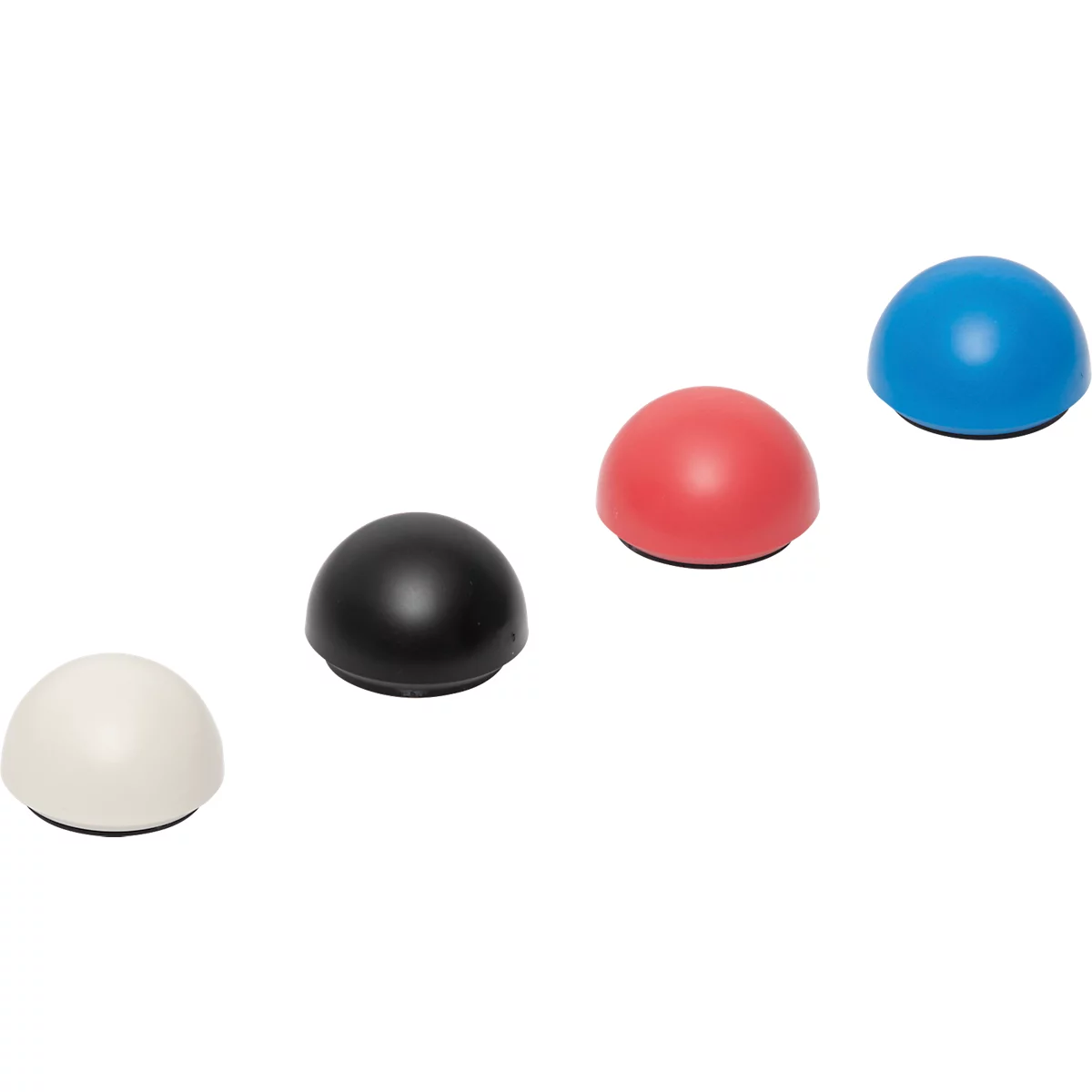 MAULmagneet MAULpro Recycling, halve bol, kleefkracht tot 0,6 kg, Ø 30 x H 20 mm, 85% gerecycled kunststof, gelakt, geassorteerde kleuren, 10 stuks