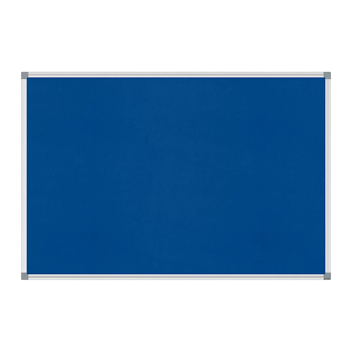 A blue pinboard with a white frame.