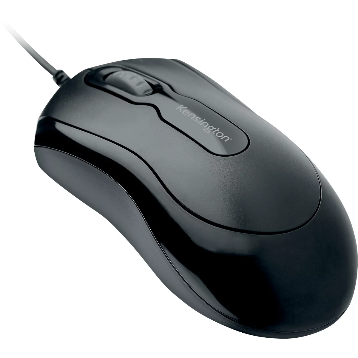 Maus Kensington Mouse-in-a-Box™ EQ, kabelgebunden, für Links-/Rechtshänder, 2 Tasten und Scrollrad, 1000 dpi, PCR, schwarz