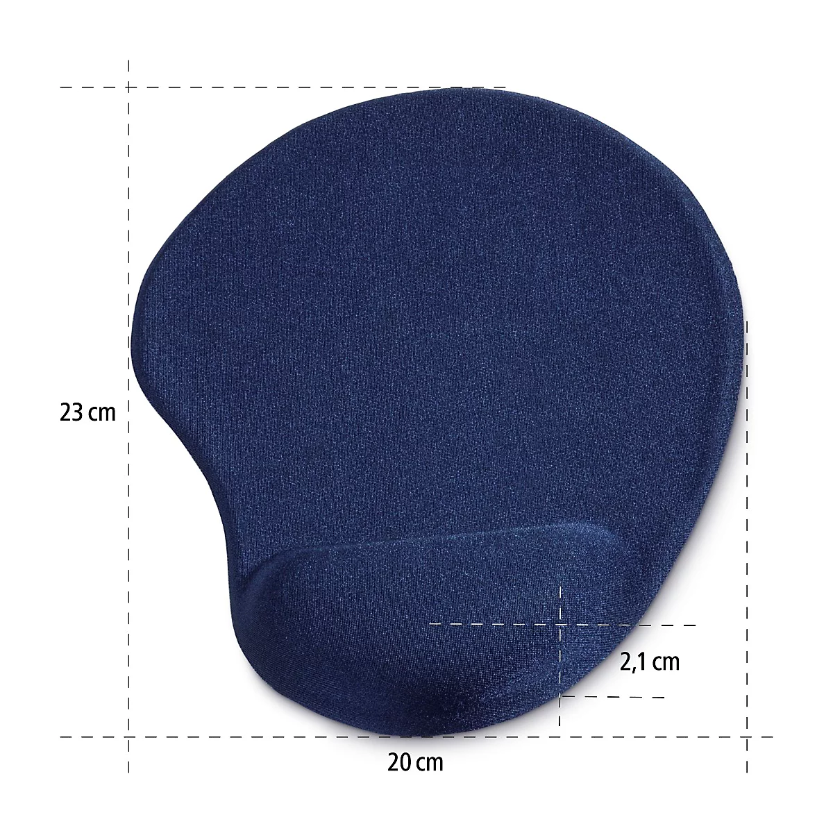 Mauspad hama Ergonomic Mini, gepolsterte Handballenauflage, L 200 x B 230 x H 21 mm, PU-Memoryschaum, blau