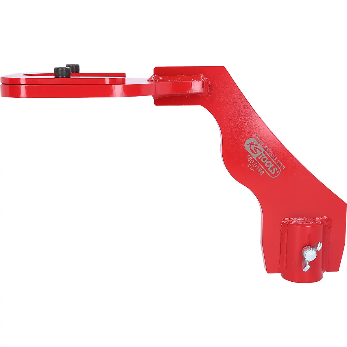 Rote, gebogene Spezialwerkzeug mit der Aufschrift "KS TOOLS".