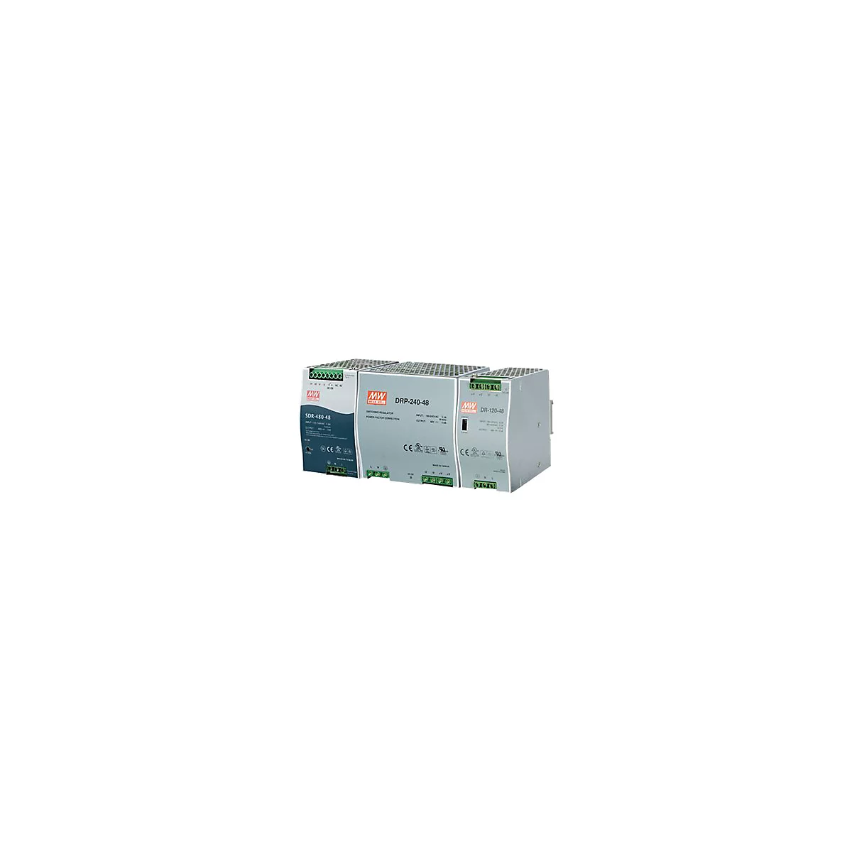 MEAN WELL PWR-480-48 - Netzteil (DIN-Schienenmontage möglich) - AC 100-240/ DC 127-370 V - 480 Watt