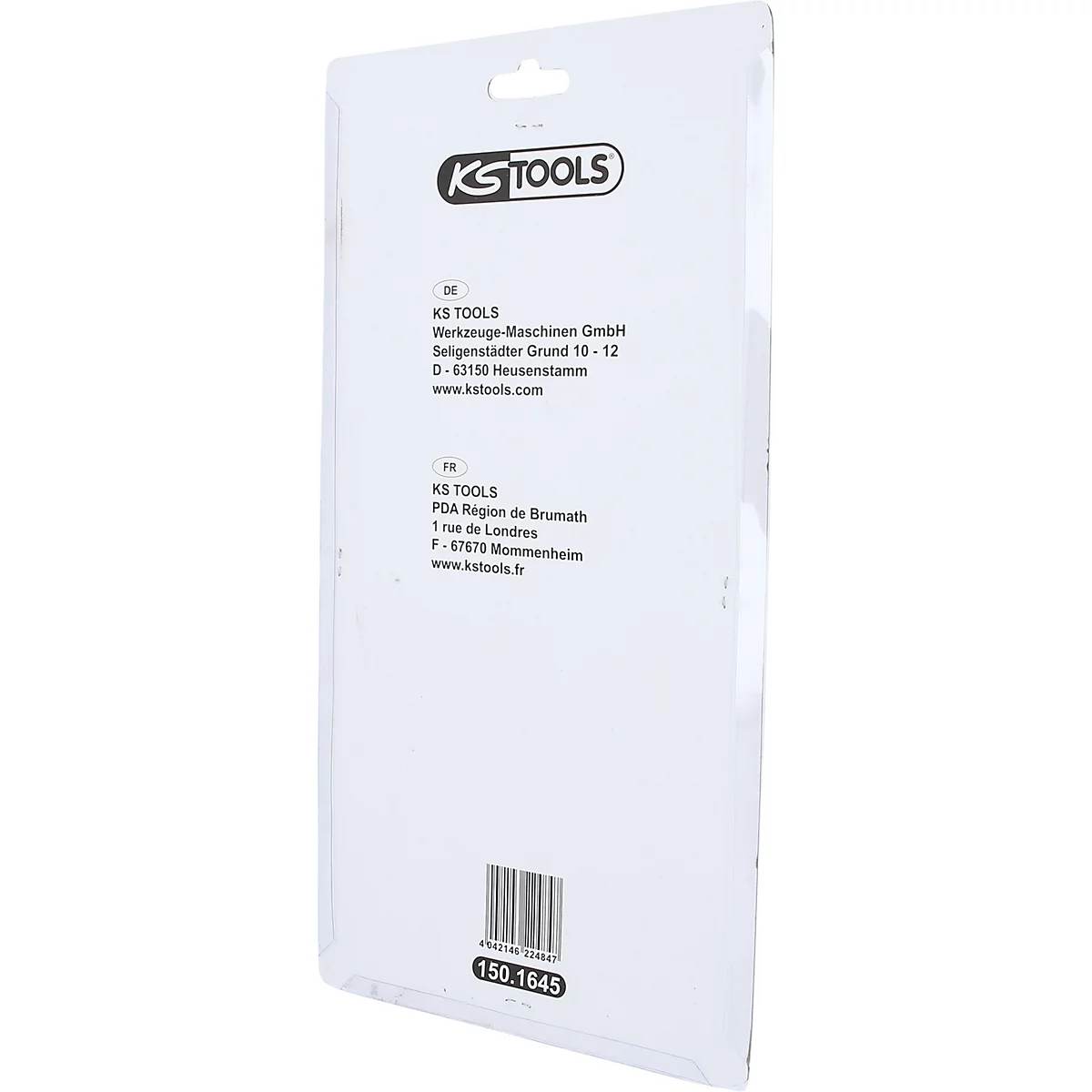 Verpackung mit Logo "KS TOOLS" und Textinformationen.