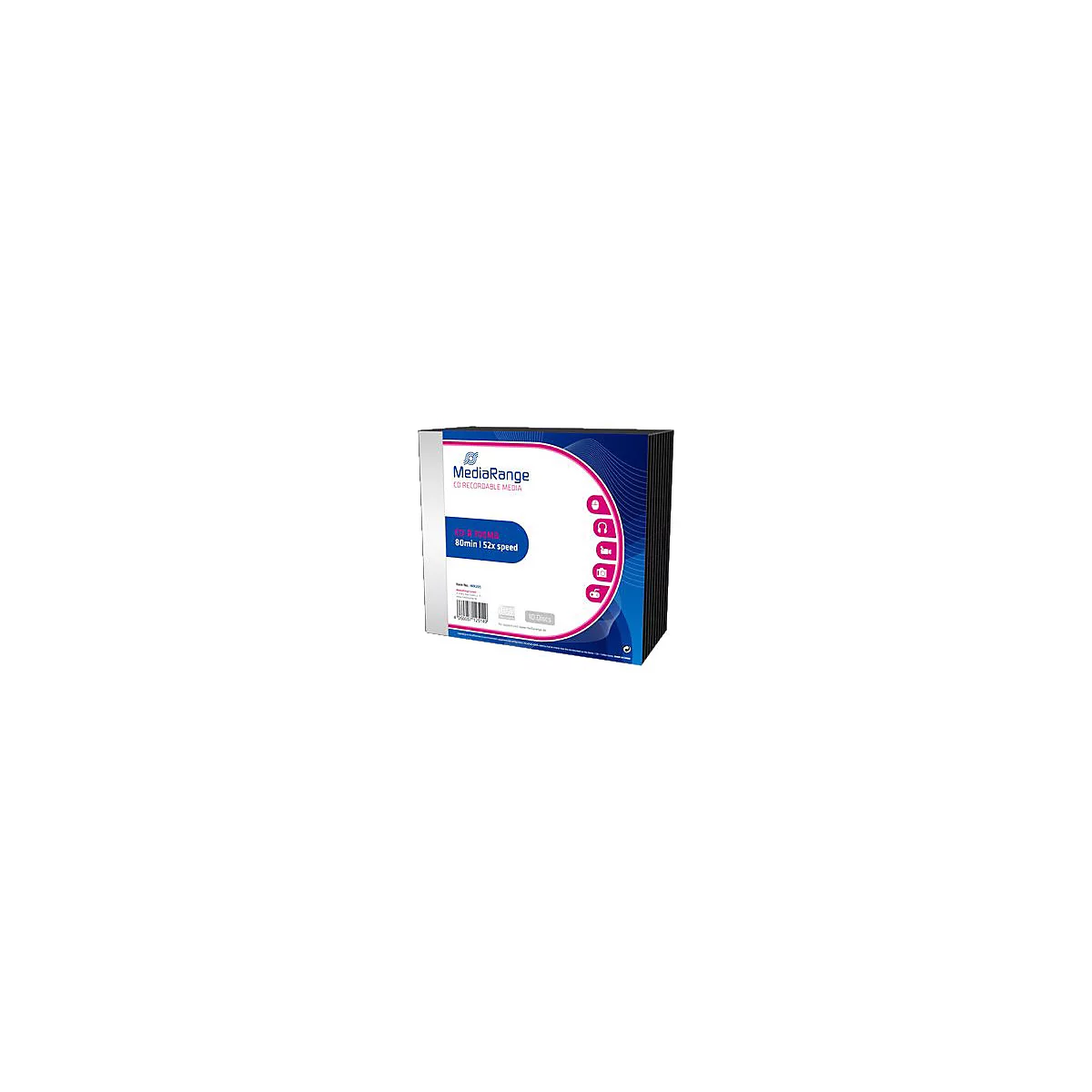MediaRange - 10 x CD-R - 700 MB (80 Min) 52x - Slim Jewel Case
