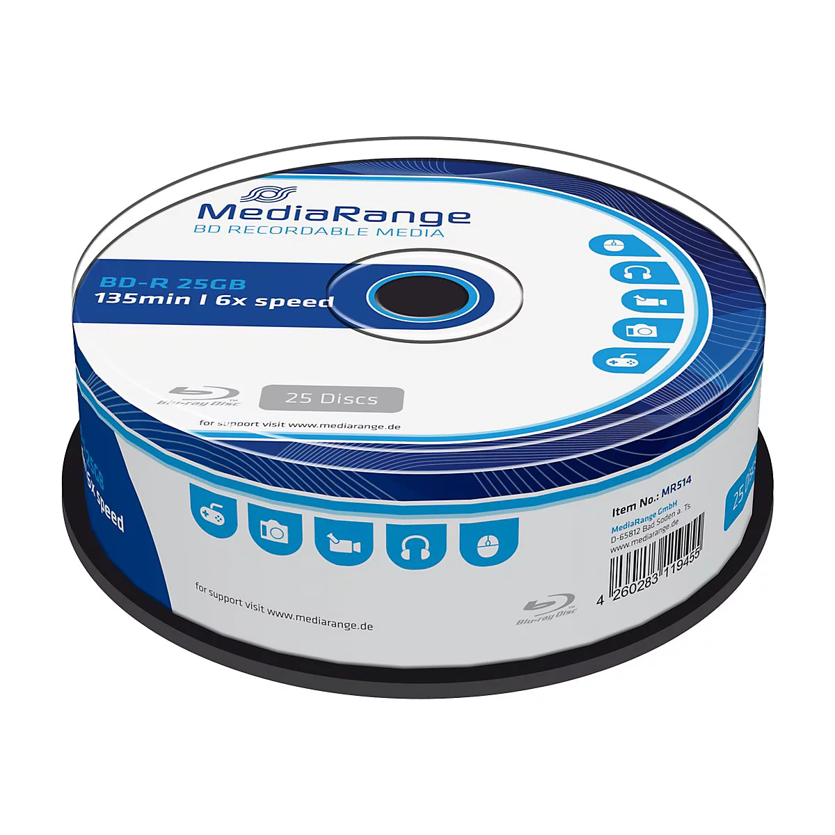 MediaRange - BD-R x 25 - 25 GB - Speichermedium