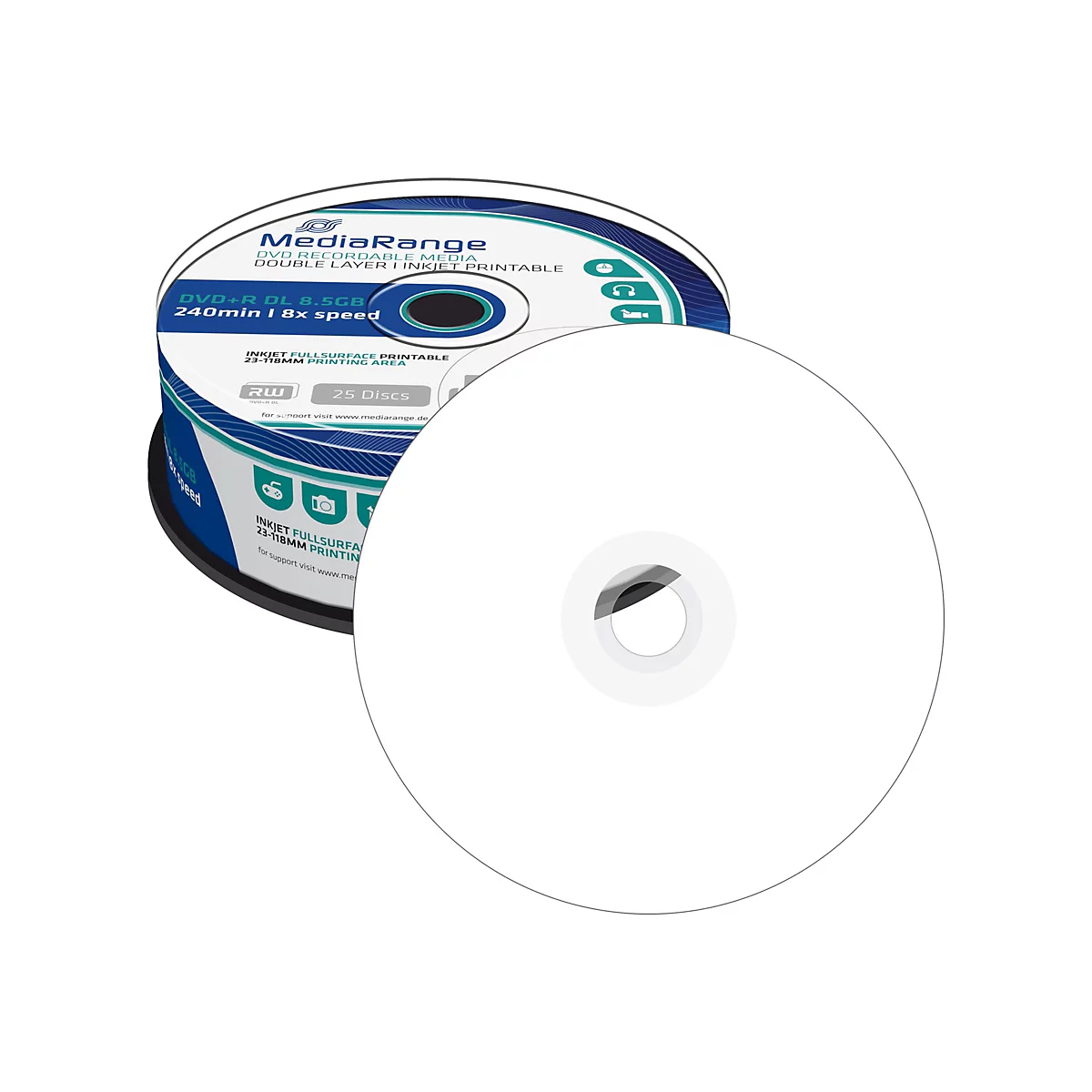 MediaRange - DVD+R DL x 25 - 8.5 GB - Speichermedium