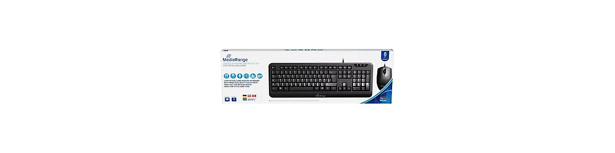 MediaRange MROS108 - Tastatur-und-Maus-Set - USB - QWERTZ - Deutschland/Österreich/Schweiz - Schwarz