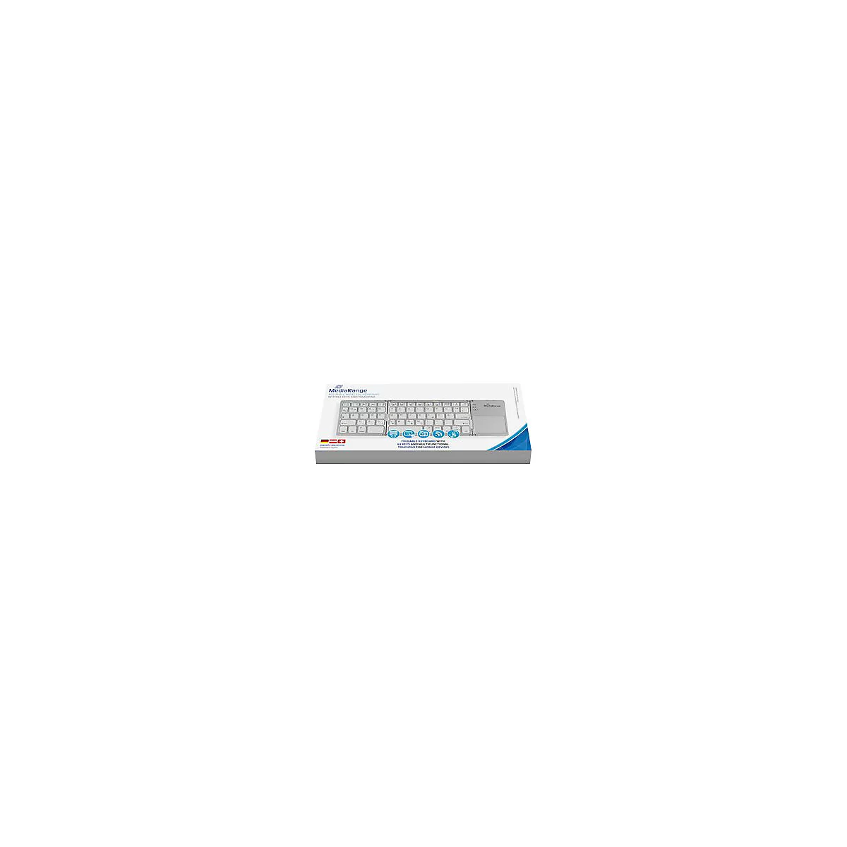 MediaRange MROS133 - Tastatur - klappbar - mit Touchpad - kabellos - Bluetooth 3.0
