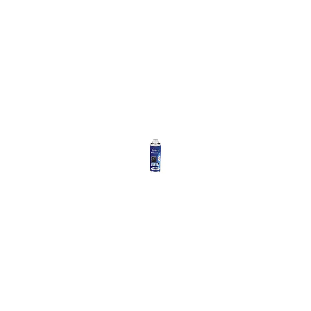 Eine blaue Sprühdose mit weißem Deckel. Auf der Dose steht MediaRange Air Duster.