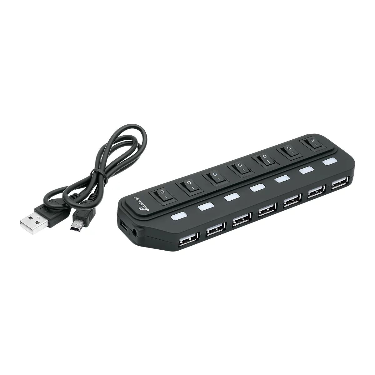 MediaRange USB 2.0-Hub, 7-voudig, schakelbaar