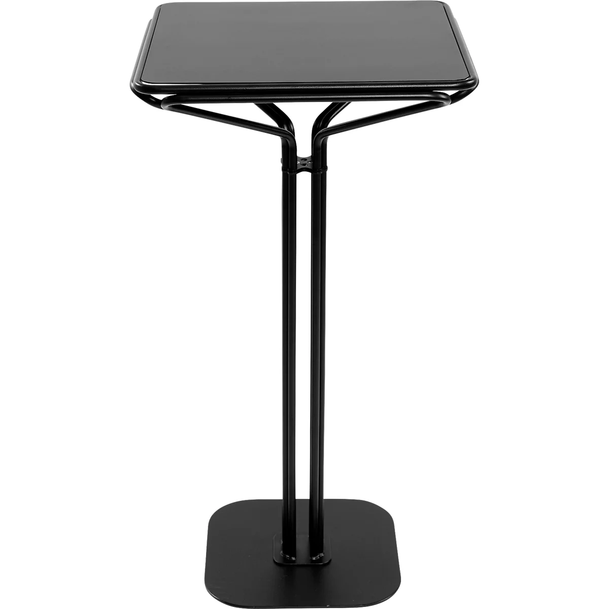 Meet by Paperflow Bistro hoge tafel, stalen frame met MDF blad, met onderstel, B 600 x D 600 x H 1100 mm, zwart
