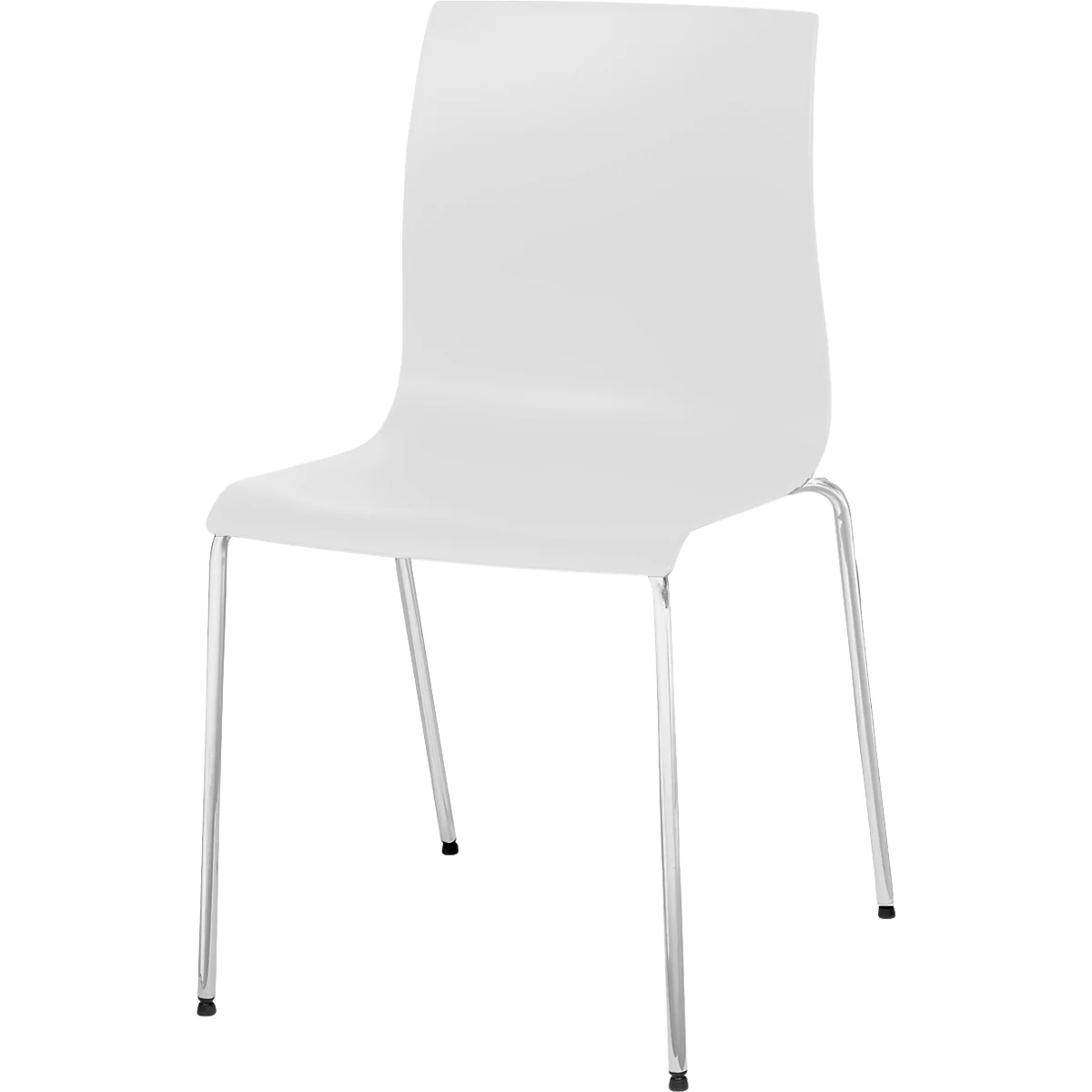 meet by Paperflow Bistrostuhl ARKO, stapelbar, Gestell verchromt, Kunststoffsitz weiss, 2er-Set